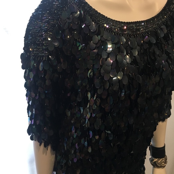 Black Sequin Sho Max Dress Size 4 - Picture 2 of 8